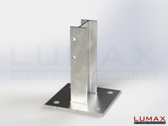 Pfosten LUMAX-IPE mit Fußplatte 200x200, 265 mm