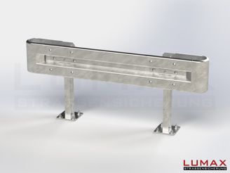 L-IPE-D-1-755-GB-180 - 1,80 m, LUMAX-IPE-Bausatz zum Dübeln auf Beton, 1-holmig, Kopfstücke Profil B