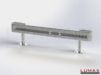 LR-D-1-755-GB-280 - 2,80 m, LUMAX-Rail-Bausatz zum Dübeln auf Beton, 1-holmig, Kopfstücke Profil B