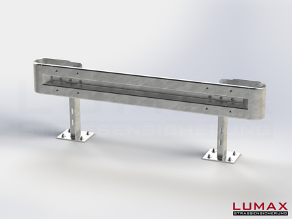 LR-D-1-755-GB-230 - 2,30 m, LUMAX-Rail-Bausatz zum Dübeln auf Beton, 1-holmig, Kopfstücke Profil B