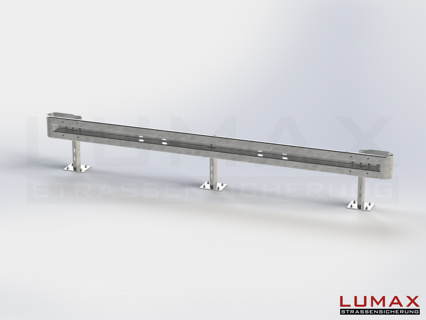 LR-D-1-755-GB-480 - 4,80 m, LUMAX-Rail-Bausatz zum Dübeln auf Beton, 1-holmig, Kopfstücke Profil B
