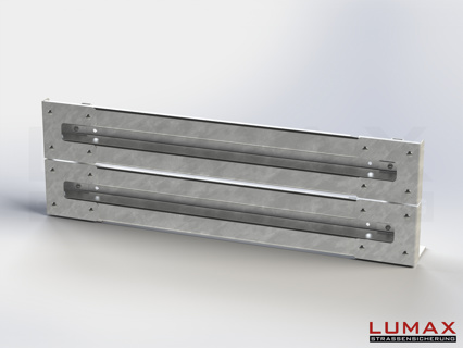 LR-D-2-640-GL-202 - 2,02 m, LUMAX-Rail-Bausatz zum Dübeln auf Beton, 2-holmig, LR-Kopfstücke