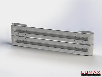 LR-D-2-640-GB-250 - 2,50 m, LUMAX-Rail-Bausatz zum Dübeln auf Beton, 2-holmig, Kopfstücke Profil B