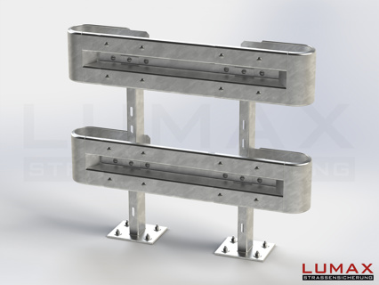 LR-D-2-1280-GB-150 - 1,50 m, LUMAX-Rail-Bausatz zum Dübeln auf Beton, 2-holmig, Kopfstücke Profil B