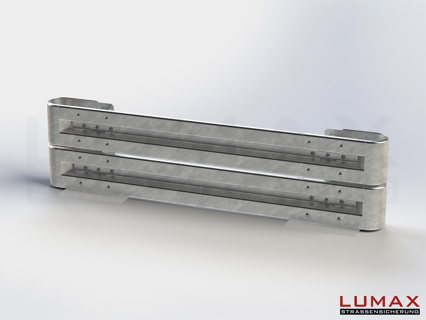 LR-B-2-640-GB-250 - 2,50 m, LUMAX-Rail-Bausatz zum Betonieren, 2-holmig, Kopfstücke Profil B