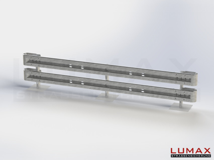 LR-B-2-960-GB-480 - 4,80 m, LUMAX-Rail-Bausatz zum Betonieren, 2-holmig, Kopfstücke Profil B