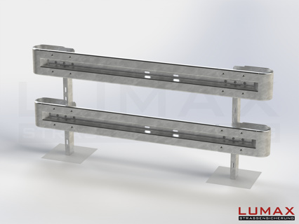 LR-B-2-1280-GB-280 - 2,80 m, LUMAX-Rail-Bausatz zum Betonieren, 2-holmig, Kopfstücke Profil B