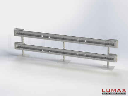 LR-B-2-1280-GB-480 - 4,80 m, LUMAX-Rail-Bausatz zum Betonieren, 2-holmig, Kopfstücke Profil B
