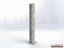 Rammschutz-Poller mit Fußplatte 300x300, 1.500 mm