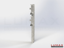 Pfosten LUMAX-IPE 1100 mm mit Befestigungs-Set 2-holmig Schutzplanke-Pfosten für Profil B