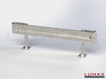 L-IPE-D-1-755-GB-250 - 2,50 m, LUMAX-IPE-Bausatz zum Dübeln auf Beton, 1-holmig, Kopfstücke Profil B
