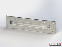 L-IPE-D-1-320-GL-132 - 1,32 m, LUMAX-IPE-Bausatz zum Dübeln auf Beton, 1-holmig, LR-Kopfstücke