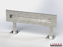 L-IPE-D-1-640-GL-132 - 1,32 m, LUMAX-IPE-Bausatz zum Dübeln auf Beton, 1-holmig, LR-Kopfstücke