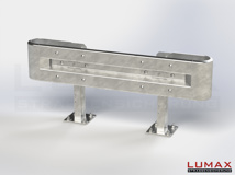 L-IPE-D-1-640-GB-150 - 1,50 m, LUMAX-IPE-Bausatz zum Dübeln auf Beton, 1-holmig, Kopfstücke Profil B