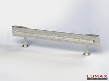 L-IPE-D-1-640-GB-280 - 2,80 m, LUMAX-IPE-Bausatz zum Dübeln auf Beton, 1-holmig, Kopfstücke Profil B
