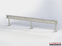 L-IPE-D-1-960-GL-432 - 4,32 m, LUMAX-IPE-Bausatz zum Dübeln auf Beton, 1-holmig, LR-Kopfstücke