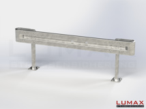L-IPE-D-1-960-GB-280 - 2,80 m, LUMAX-IPE-Bausatz zum Dübeln auf Beton, 1-holmig, Kopfstücke Profil B