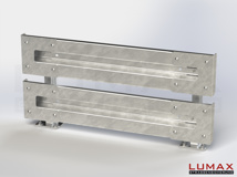 L-IPE-D-2-755-GL-152 - 1,52 m, LUMAX-IPE-Bausatz zum Dübeln auf Beton, 2-holmig, LR-Kopfstücke