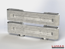 L-IPE-D-2-755-GB-150 - 1,50 m, LUMAX-IPE-Bausatz zum Dübeln auf Beton, 2-holmig, Kopfstücke Profil B