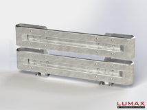 L-IPE-D-2-755-GB-180 - 1,80 m, LUMAX-IPE-Bausatz zum Dübeln auf Beton, 2-holmig, Kopfstücke Profil B
