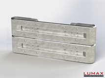 L-IPE-D-2-640-GB-150 - 1,50 m, LUMAX-IPE-Bausatz zum Dübeln auf Beton, 2-holmig, Kopfstücke Profil B