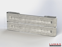 L-IPE-D-2-640-GB-180 - 1,80 m, LUMAX-IPE-Bausatz zum Dübeln auf Beton, 2-holmig, Kopfstücke Profil B