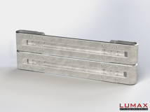 L-IPE-D-2-640-GB-200 - 2,00 m, LUMAX-IPE-Bausatz zum Dübeln auf Beton, 2-holmig, Kopfstücke Profil B
