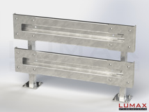 L-IPE-D-2-960-GL-152 - 1,52 m, LUMAX-IPE-Bausatz zum Dübeln auf Beton, 2-holmig, LR-Kopfstücke
