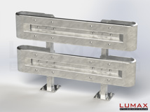 L-IPE-D-2-960-GB-150 - 1,50 m, LUMAX-IPE-Bausatz zum Dübeln auf Beton, 2-holmig, Kopfstücke Profil B