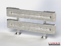L-IPE-D-2-960-GB-180 - 1,80 m, LUMAX-IPE-Bausatz zum Dübeln auf Beton, 2-holmig, Kopfstücke Profil B