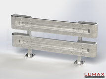 L-IPE-D-2-960-GB-200 - 2,00 m, LUMAX-IPE-Bausatz zum Dübeln auf Beton, 2-holmig, Kopfstücke Profil B