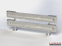 L-IPE-D-2-960-GB-250 - 2,50 m, LUMAX-IPE-Bausatz zum Dübeln auf Beton, 2-holmig, Kopfstücke Profil B