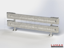 L-IPE-D-2-960-GB-280 - 2,80 m, LUMAX-IPE-Bausatz zum Dübeln auf Beton, 2-holmig, Kopfstücke Profil B