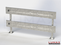 L-IPE-D-2-1280-GL-232 - 2,32 m, LUMAX-IPE-Bausatz zum Dübeln auf Beton, 2-holmig, LR-Kopfstücke