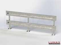L-IPE-D-2-1280-GL-332 - 3,32 m, LUMAX-IPE-Bausatz zum Dübeln auf Beton, 2-holmig, LR-Kopfstücke