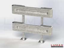 L-IPE-D-2-1280-GB-150 - 1,50 m, LUMAX-IPE-Bausatz z. Dübeln auf Beton, 2-holmig, Kopfstücke Profil B