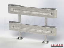 L-IPE-D-2-1280-GB-180 - 1,80 m, LUMAX-IPE-Bausatz z. Dübeln auf Beton, 2-holmig, Kopfstücke Profil B