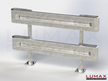 L-IPE-D-2-1280-GB-200 - 2,00 m, LUMAX-IPE-Bausatz z. Dübeln auf Beton, 2-holmig, Kopfstücke Profil B