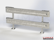 L-IPE-D-2-1280-GB-250 - 2,50 m, LUMAX-IPE-Bausatz z. Dübeln auf Beton, 2-holmig, Kopfstücke Profil B