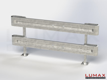 L-IPE-D-2-1280-GB-280 - 2,80 m, LUMAX-IPE-Bausatz z. Dübeln auf Beton, 2-holmig, Kopfstücke Profil B