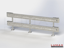 L-IPE-D-2-1280-GB-380 - 3,80 m, LUMAX-IPE-Bausatz z. Dübeln auf Beton, 2-holmig, Kopfstücke Profil B