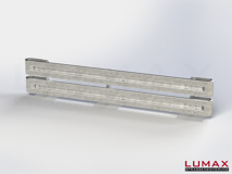 L-IPE-B-2-755-GB-380 - 3,80 m, LUMAX-IPE-Bausatz zum Betonieren, 2-holmig, Kopfstücke Profil B