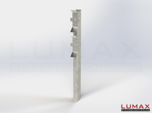LUMAX-Rail-Pfosten 1200 mm mit Befestigungs-Set 2-holmig Schutzplanke an Pfosten für Profil B