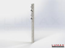 LUMAX-Rail-Pfosten 1600 mm mit Befestigungs-Set 2-holmig Schutzplanke an Pfosten für Profil B