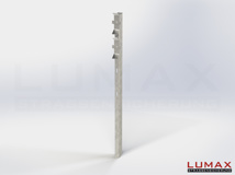 LUMAX-Rail-Pfosten 2000 mm mit Befestigungs-Set 2-holmig Schutzplanke an Pfosten für Profil B