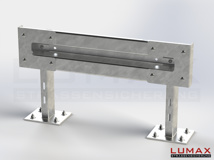 LR-D-1-755-GL-132 - 1,32 m, LUMAX-Rail-Bausatz zum Dübeln auf Beton, 1-holmig, LR-Kopfstücke