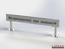 LR-D-1-755-GL-232 - 2,32 m, LUMAX-Rail-Bausatz zum Dübeln auf Beton, 1-holmig, LR-Kopfstücke