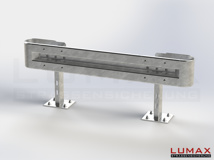 LR-D-1-755-GB-200 - 2,00 m, LUMAX-Rail-Bausatz zum Dübeln auf Beton, 1-holmig, Kopfstücke Profil B