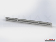 LR-D-1-320-GL-432 - 4,32 m, LUMAX-Rail-Bausatz zum Dübeln auf Beton, 1-holmig, LR-Kopfstücke