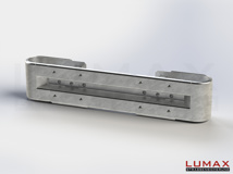 LR-D-1-320-GB-150 - 1,50 m, LUMAX-Rail-Bausatz zum Dübeln auf Beton, 1-holmig, Kopfstücke Profil B